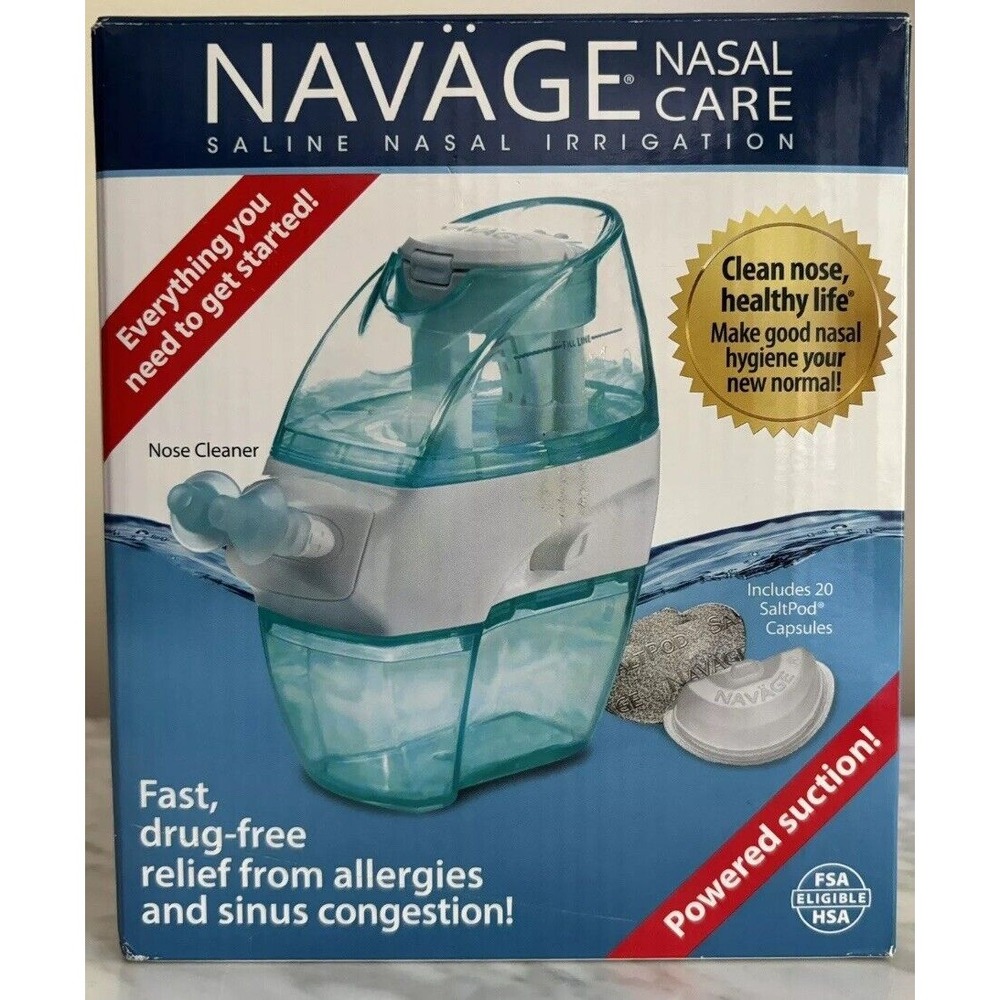 Navage NAVAGE‎ Saline Nasal Irrigation Starter Kit Nose SaltPods Travel.